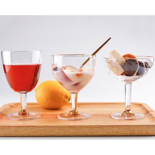 2pcs/Lot Champagne Goblet Glassware Wine Glass Juice Drink Cocktail Wedding Application Creative Household Products Glass ZJB019