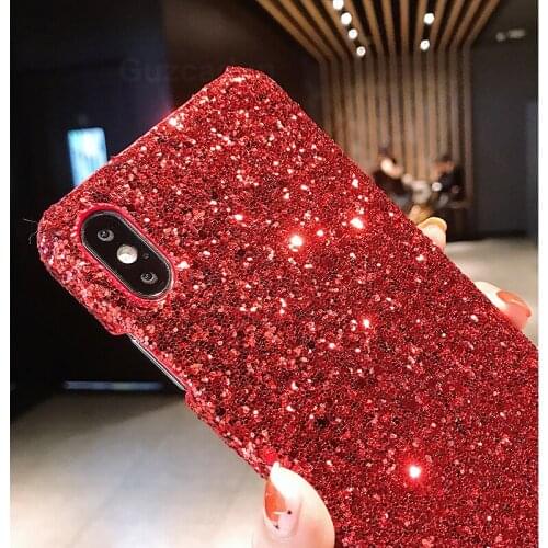 For Iphone 11 12 Pro Case Hard PC Glitter Bling Powder Phone Cases for Iphone Xr Xs Max 6 7 8 6S Plus X Half-Wrapped Case Cover