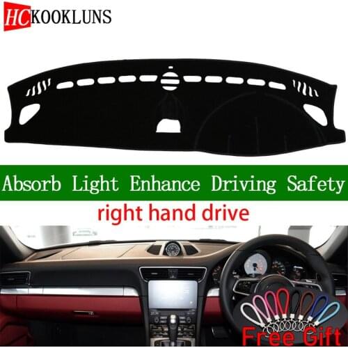 For Porsche 911 2004 2005 2006-2019 Right Hand Drive Dashboard Cover Car Stickers Sun Shade Dash Mat Carpet Interior Accessories