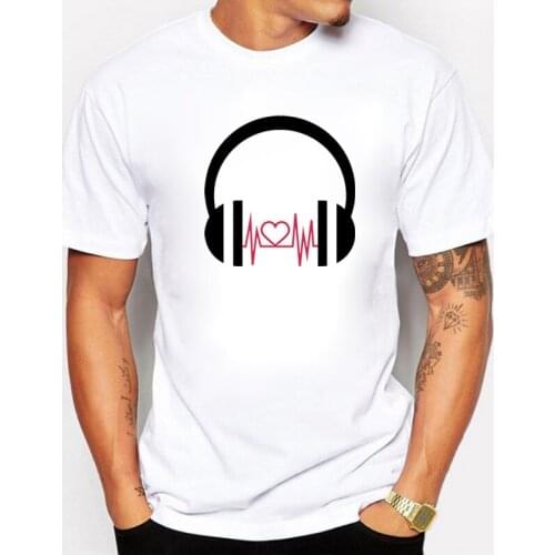 BLWHSA Summer DJ Love Wave T-shirts Men Casual Fitness O-Neck Cotton Men T Shirts Pap Hip Hop Short Sleeve Tees