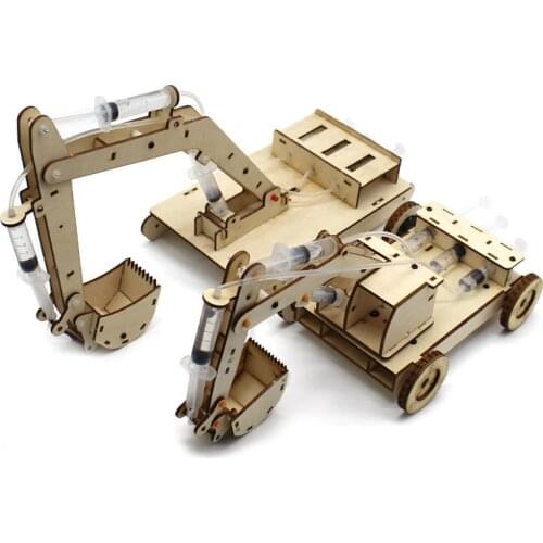 STEM Toys for Kids Educational Physical Science Experiment Technology Toy Set DIY Hydraulic Excavator Model Toys