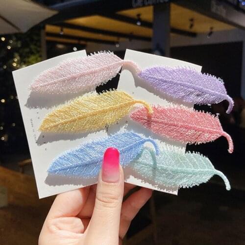 Ins Wind Colorful Leaf Hairpin Girl Bangs Korean Hairpin Cute Little Fresh Broken Hair BB Clip