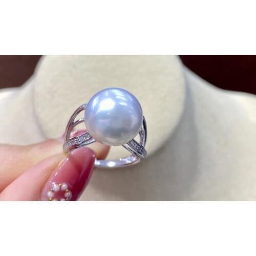 Trendy 925 Sterling Silver Adjustable Free Size Ring Settings Findings Mountings Parts for Pearl Corals Jade Crystal Agate