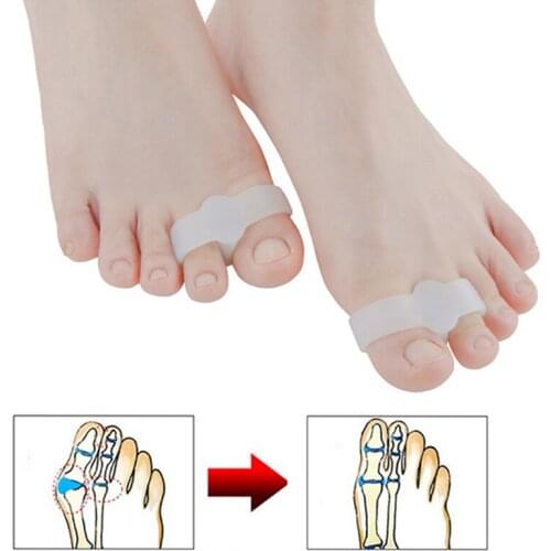 2Pcs Big Toe Two Hole Thumb Valgus Toe Separator Silicone Gel Foot Fingers Protector Corrector Pedicure Foot Care Tool