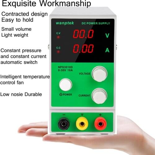 Wanptek NPS3010D Mini Adjustable Switching DC Power Supply 0-30V 0-10A Digital Voltage Regulator laboratory Power Source