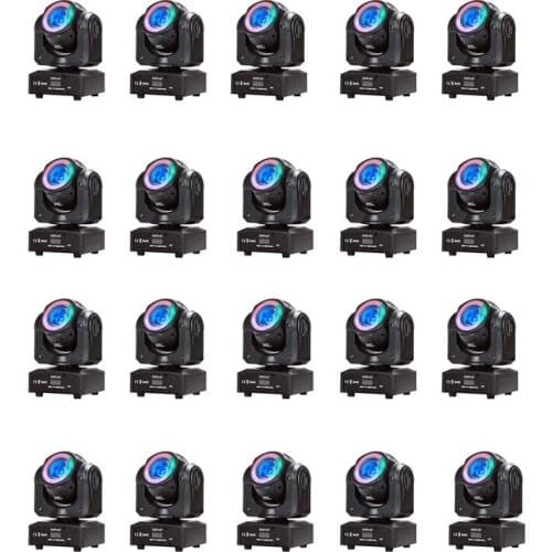 20pcs/lot mini led 60W beam moving with Halo Effect RGBW 4in1 light dmx beam moving heads lights super bright LED DJ Spot Light