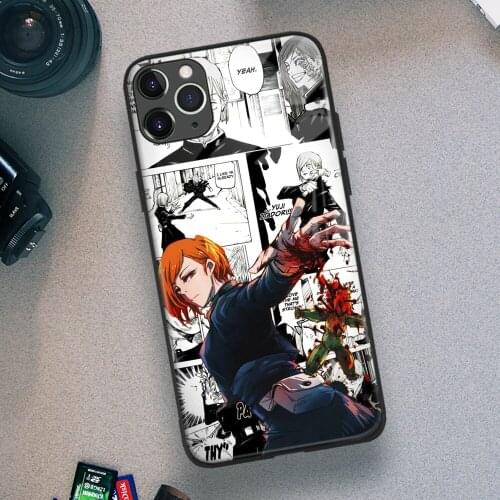 Jujutsu Kaisen Kugisaki Nobara Anime Soft TPU Glass Phone Case for IPhone SE 6s 7 8 Plus X Xr Xs 11 12 Mini Pro Max Samsung