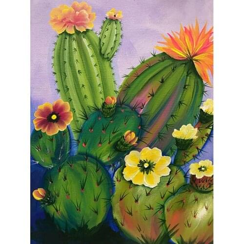 Yumeart Full Square Drill Diamond Painting Kit Cactus Flower 5D DIY Diamond Embroidery Sale Flower Handmade Gifts Home Decor