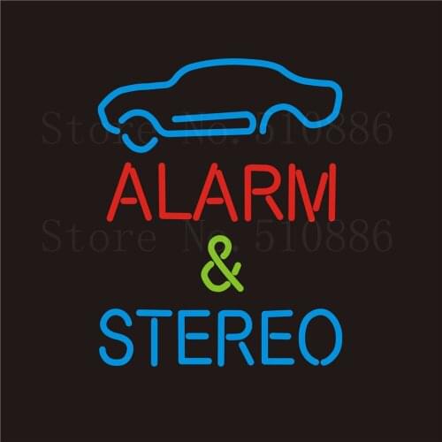 NEON Sign For Auto Alarm&Stereo Real GLASS Tube Bar Food Club PUB Car Signboard Display Store Shop Light Custom Signs 17*14"