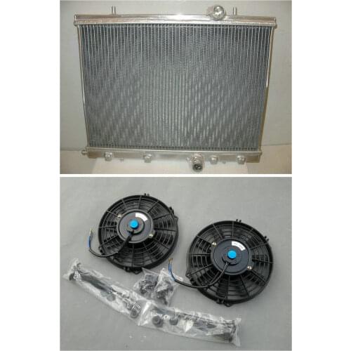 Low Price Full ALUMINUM RADIATOR +2*Fan For PEUGEOT 206 GTI/RC 180 1999-2008 99 00 01 02 03 04 05 06 07 08