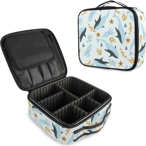 New Women Cosmetic Bag Travel Makeup Organizer Professional Make Up Box Whale Cosmetics Pouch Bags Beauty Case For Makeup Artist