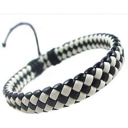 2018 New Woven Cowhide Leather Rope Bracelet Ladies Mens