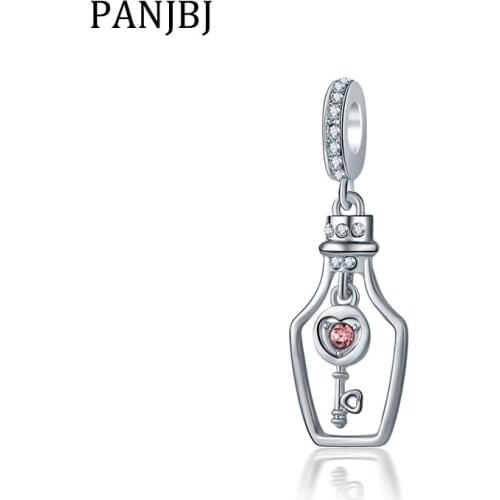 New Original Bead Love Key Drift Bottle Dangle Charm Fit Bracelet Necklace DIY Women Jewelry