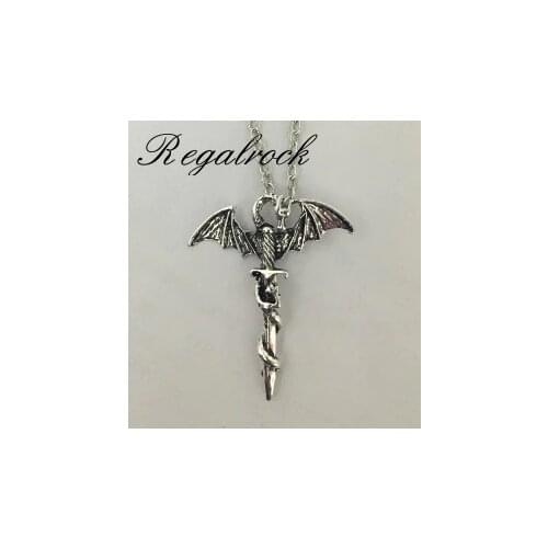 Regalrock Dragon Dinosaur Wrap Sword Wing Badge Pterosaur Pendant Necklace