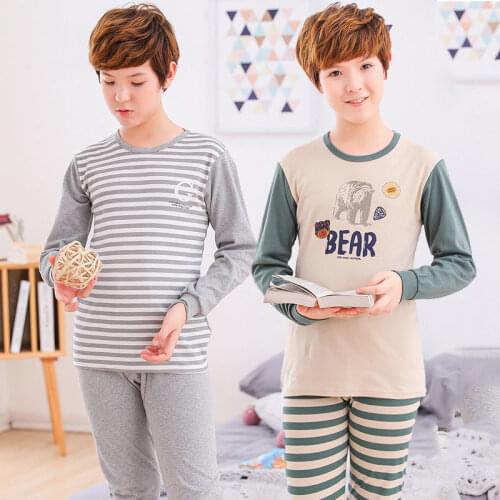 Winter Cotton Sleepwear For Boys Long Sleeves Children Clothes Set Teen Pajama Sets Animal Pyjamas Kids Night Suit Home Clothes