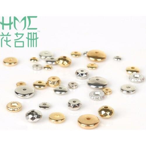 5/6/7/8/10/11mm CCB Plastic Beads Loose Spacer Beads Gold/Rhodium Plated Beads For Jewelry Making DIY Jewelry Findings