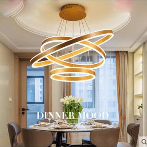 Postmodern chandelier creative personality modern minimalist dining table restaurant chandelier three round home dining room led
