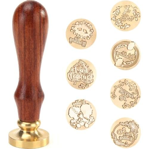 Retro Wax Seal Stamp Plants Wood Stamp for Scapbooking Decorative Stamp Invitation Gift Cards Sealing Stamp