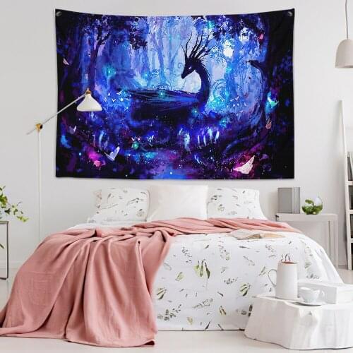 Customize 3D Print Luxury Flying Dragon Tapestry European Hanging Tapestries For Home Bedroom Living Room Wall Decoration