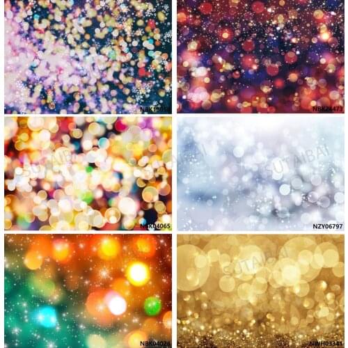 Christmas Backdrop Winter Snow Colorful Light Bokeh Polka Dots Famliy Party Portrait Photo Background for Photo Booth Photophone