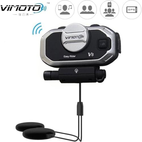 English Version Vimoto V8 Easy Rider Helmet Bluetooth Headset Motorcycle Stereo Headphones For Mobile Phone and GPS 2 Way Radio