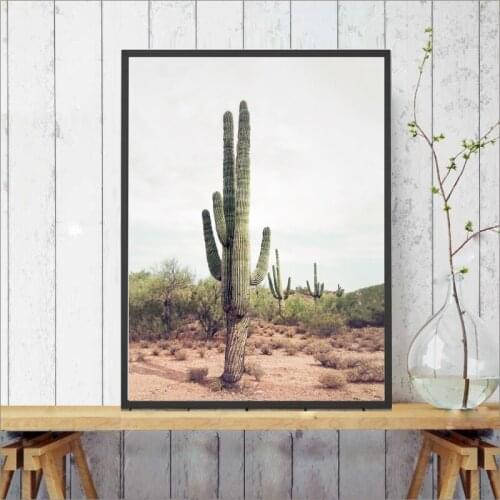 Nordic Simple Tall Cactus Poster Desert Art Canvas Painting Print Pictures Home Wall Art Decoration Painting Can Be Customized