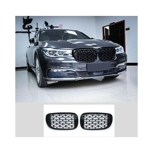 Black Front Bumper Grille Replacement 2pcs For BMW 7 Series G11 G12 2016 - 2019