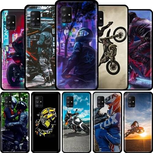 Cross Motorcycle Moto Sport Phone Case for Samsung Galaxy A51 A71 A21s A31 A41 M31 A11 M51 A12 M31s A01 A91 M11 A42 A32 5G Cover