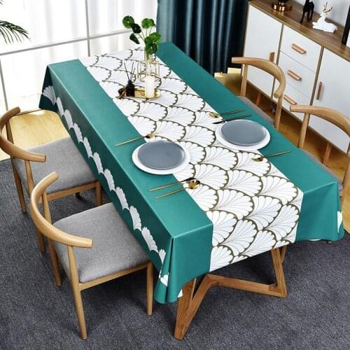 Top Modern Style Waterproof Oil-proof Scald-proof No Wash Home Restaurant Rectangle Table Mat Kitchen Durable Tablecloth F8461