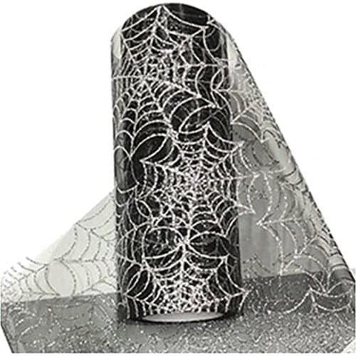 50% Hot Sale 1 Roll Tulle Roll Easy to Use Ornamental Multi-purpose Halloween Wall Decorating Spider Web Tulle for Halloween