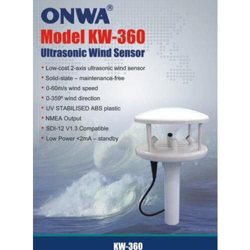 ONWA MODEL KW-360 ULTRASONIC WIND SENSOR,Ultrasonic Wind Speed and Direction Sensor