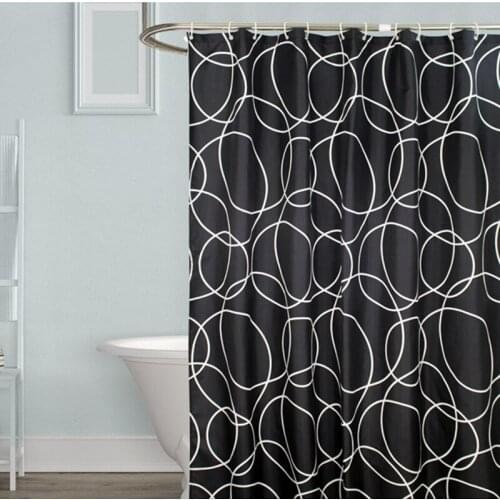 Japan-style Thickened Bathroom Curtain Water Proof Shower Curtain Black Circle Pattern Bath Curtain Multi-sizes cortina ducha