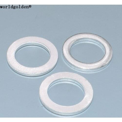 Worldgolden 100pcs metal fasteners Oil Drain Plug Gasket for Hyundri#21513-23001N