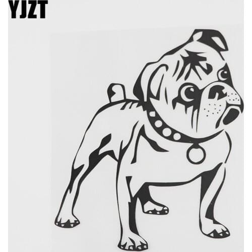 YJZT 11.6CMX13.8CM Dog Puppy Animal Funny Decal Vinyl Car Sticker Black/Silver 8A-0551