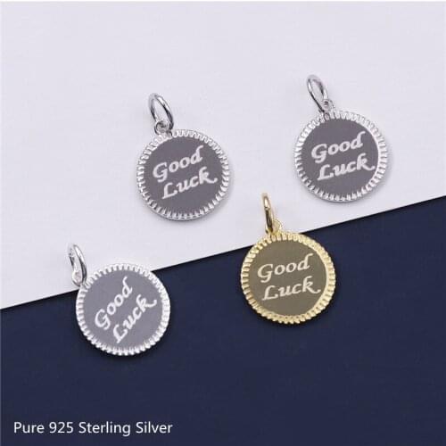 Buyee DIY Jewelry Findings 11mm Round Pendant Charm for Women Kids Pendant Bracelet Pure 925 Sterling Silver Jewelry Accessories