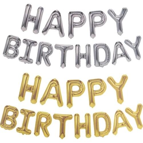 16 Inch Birthday Foil Balloons13 Pcs Letters Balloon Kids Adult Birthday Party Decoration Background Wall Birthday Balloons Set