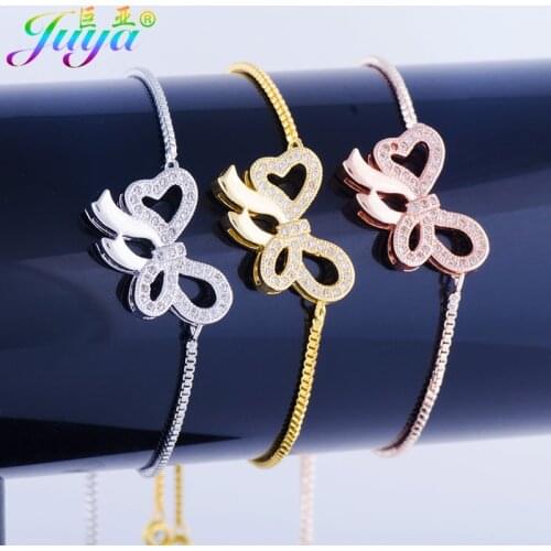 2017 Fashion Women Charm Bracelets Butterfly Bowknot Connector Charms With Gold Chains Adjustable Chains Bracelets