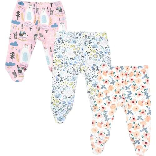 3pieces/lot Trousers 0-18 Months Newborn Baby Pants Spring Autumn Babies Boy Footied Infant Girls Unisex Cute Twins Clothing