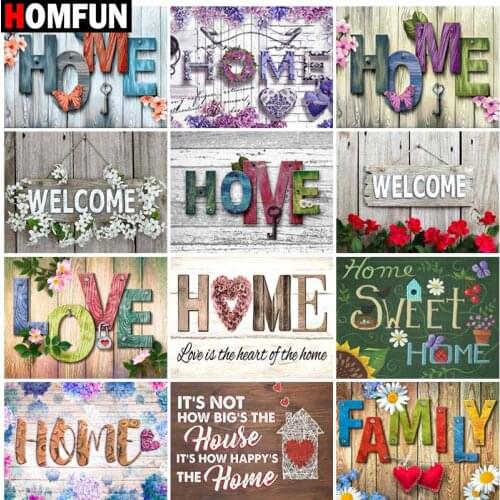 HOMFUN Full Square/Round Drill 5D DIY Diamond Painting "Home love theme" Embroidery Cross Stitch 5D Home Decor Gift