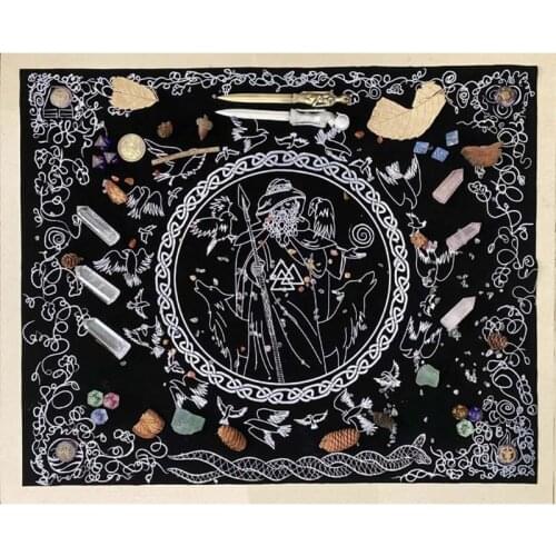 Ta-rot Tablecloth Divination Ta-rot Card Pad Pendulum Magic Ta-rot Altar Table Cloth Board Game Velvet Cloth