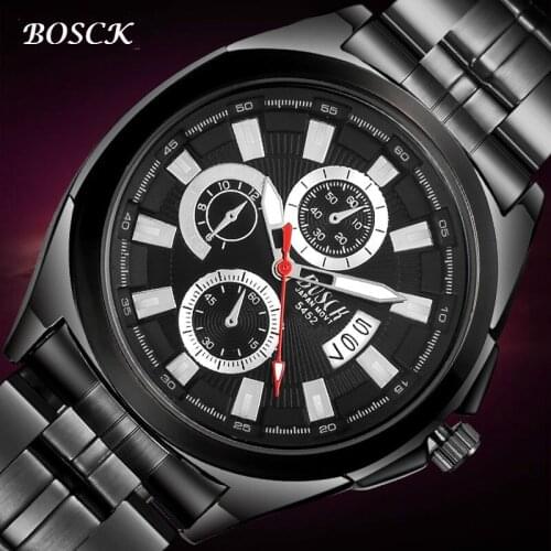 Bosck Quartz Watch Men Top Brand Luxury Famous Wristwatch Male Clock Luminious Watch Business Quartz-watch Relogio Masculino
