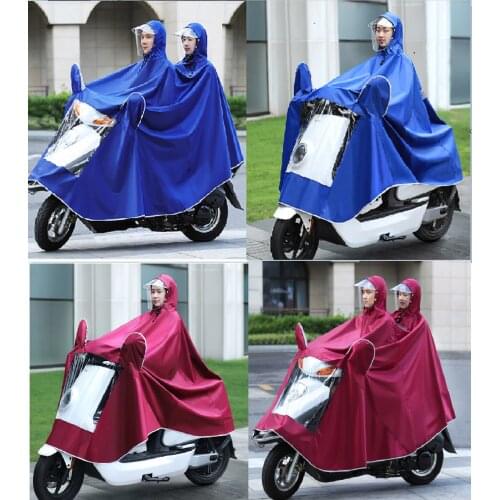 Motorcycle electric car raincoat adult raincoat single double double hat raincoat poncho