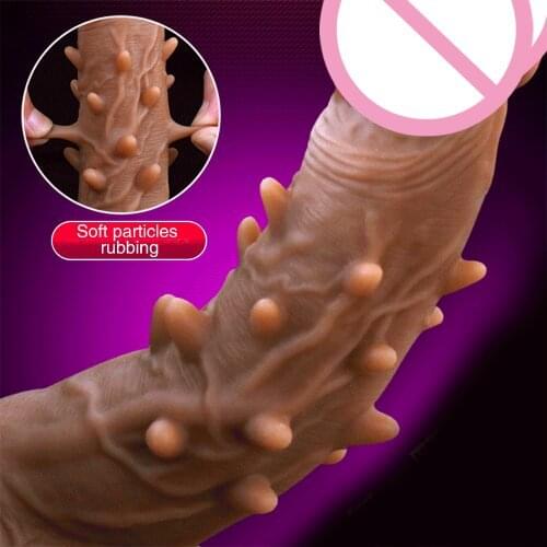 Realistic Thorny Dildo Vibrator Silicone Vibrating Penis Anal Stimulator Vagina Massager Adult Cock Sex Toys for Men Women Gay