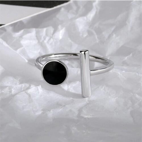 Gothic Discount Offer Free Shipping Geometric Round Cylinder Designer Ring S Black Glaze Antique Ring Womens Jewelry