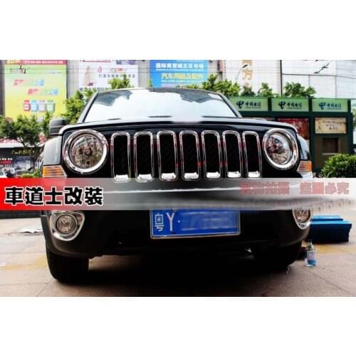 Chrome front grille vent hole frame trim cover insert for JEEP patriot 2011 2012