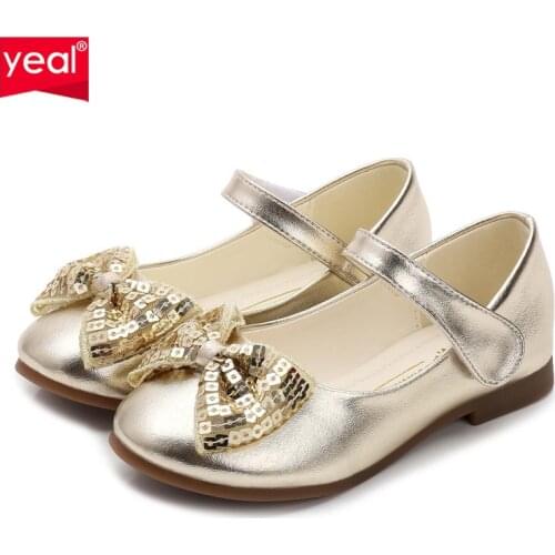IYEAL Children Princess Shoes With Butterfly New Fashion Girls Sequins Wedding Party Kids Baby Shoes for Girls School Dance