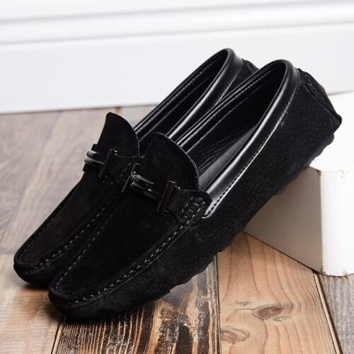 Classic Italian Suede Shoes Men Luxury Loafers Brand Mens Shoes Casual Slip on Moccasins Male Boat Shoes Handmade Male Flats