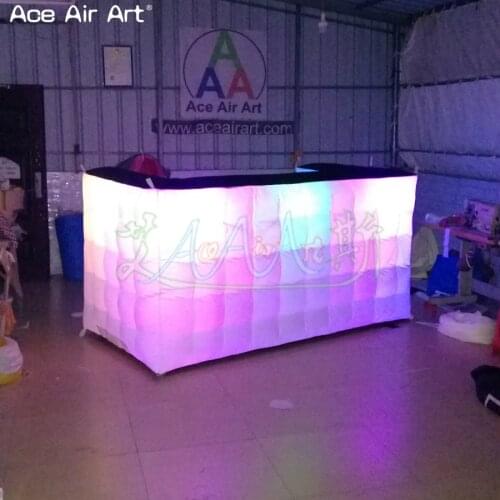 Nice inflatable bar table,pop up pub counter DJ booth for CLUB with led lighting and free printing by ace air art