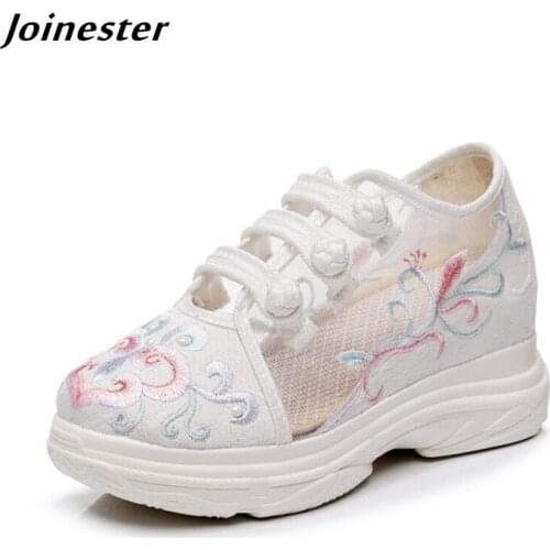 Women Air Mesh Embroidered Sneakers Ladies Summer Casual Shoes кроссовки женские Vintage Female Sandals chaussure femme