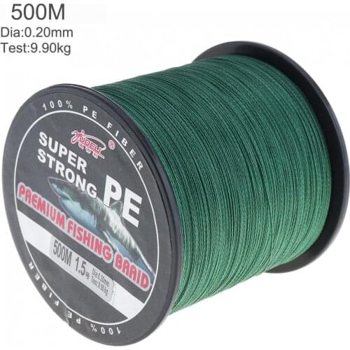 Fishing Line 500m Green Super Strong Fishing Line 4 Strands Weaves PE Braided Fishing Rope Multifilament